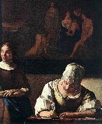 Lady Writing a Letter with Her Maid (detail) set